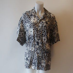 BRIONI NEIMAN MARCUS FLORAL SHORT SLEEVE SHIRT L *